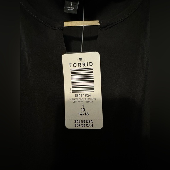 Torrid Black Tang Top size 1 - Picture 2 of 4